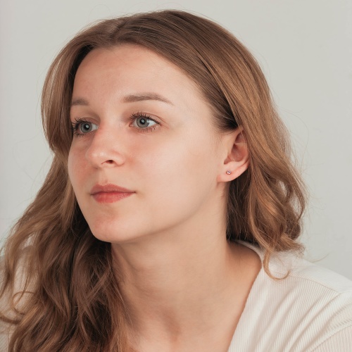 Пусеты Fiore Luna Cubic zirconia Rhodolite, SWE0128 PH G фото 2